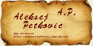 Aleksej Petković vizit kartica